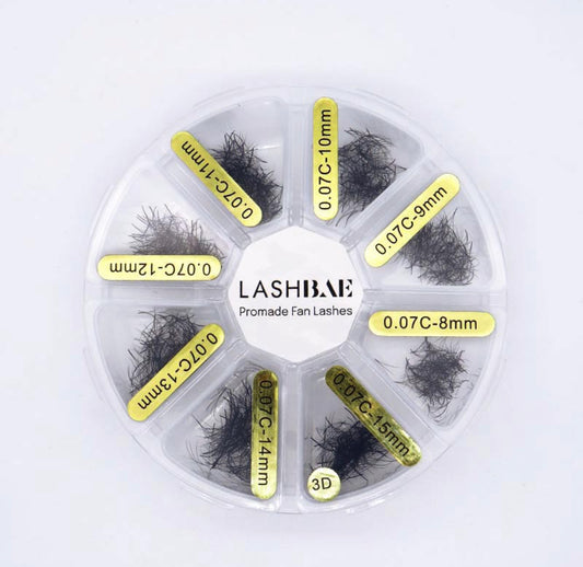 3D Mixbox LashBae- 1000 Fertige Wimpernfächer Volumenwimpern