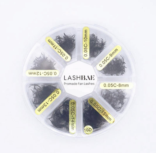 10D Mixbox LashBae- 1000 Fertige Wimpernfächer 10D Volumenwimpern